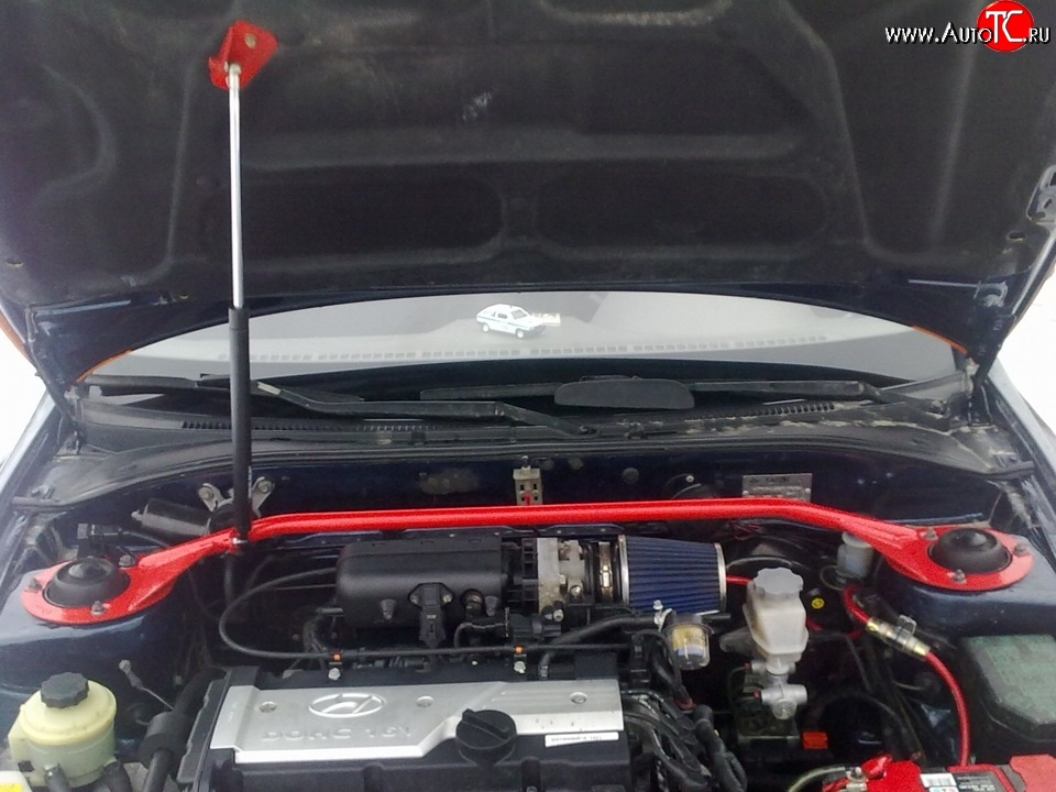 3 189 р. Растяжка передних стоек Sport Hyundai Accent 2 LC седан дорестайлинг (ТагАЗ) (1999-2012) (Нерегулируемая)  с доставкой в г. Чебоксары