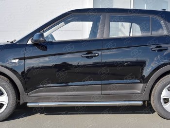 19 549 р. Защита порогов из круглой трубы диаметром 63 мм SLITKOFF v3  Hyundai Creta  GS (2015-2021) дорестайлинг, рестайлинг  с доставкой в г. Чебоксары. Увеличить фотографию 3
