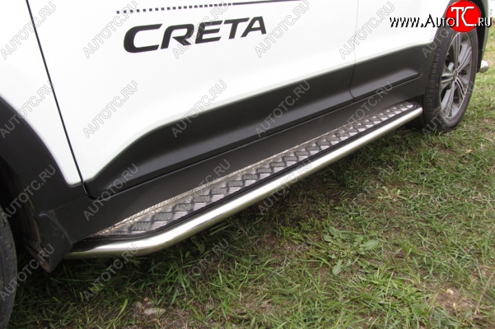 15 899 р. Широкая защита порогов Slitkoff Hyundai Creta GS дорестайлинг (2015-2019)  с доставкой в г. Чебоксары