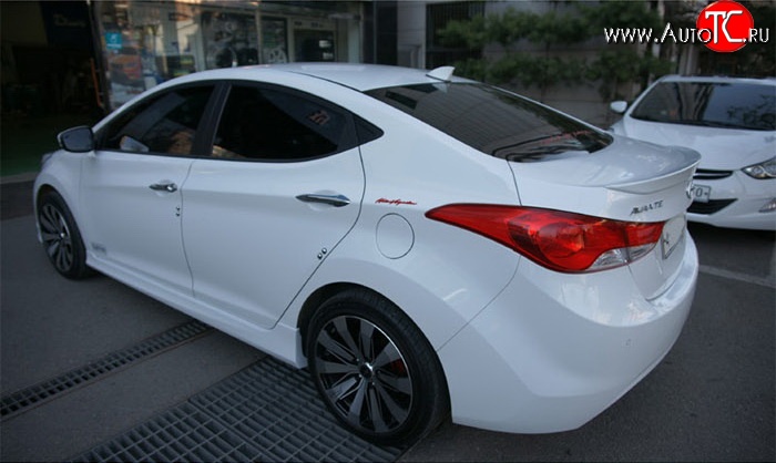 2 349 р. Лип спойлер Tj Hyundai Elantra MD рестайлинг (2013-2016) (Неокрашенный)  с доставкой в г. Чебоксары