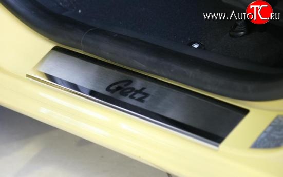 2 519 р. Комплект накладок на порожки автомобиля (5D) Novline Hyundai Getz TB хэтчбэк 5 дв. дорестайлинг (2002-2005)  с доставкой в г. Чебоксары