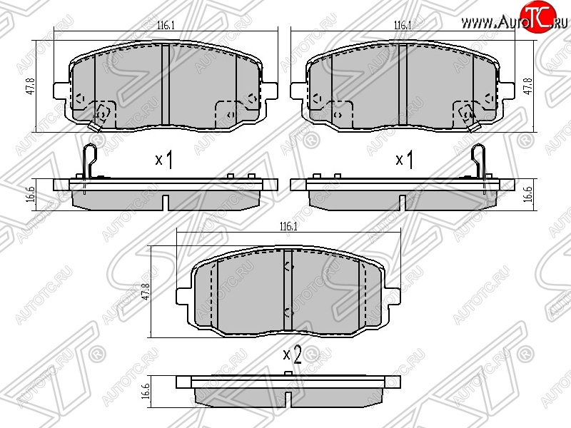 869 р. Колодки тормозные SAT (передние) KIA Picanto 1 SA хэтчбэк 5 дв. дорестайлинг (2003-2007)  с доставкой в г. Чебоксары