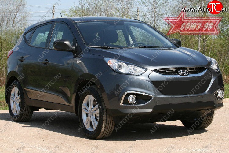 4 229 р. Декоративный элемент решетки радиатора Souz-96 (d10) Hyundai IX35 LM дорестайлинг (2009-2013)  с доставкой в г. Чебоксары