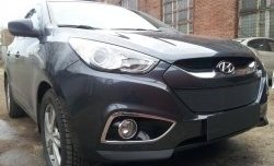 2 089 р. Сетка на бампер Russtal (черная) Hyundai IX35 LM дорестайлинг (2009-2013)  с доставкой в г. Чебоксары. Увеличить фотографию 6