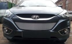 2 199 р. Сетка на бампер Russtal (хром) Hyundai IX35 LM дорестайлинг (2009-2013)  с доставкой в г. Чебоксары. Увеличить фотографию 3