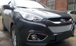 2 199 р. Сетка на бампер Russtal (хром) Hyundai IX35 LM дорестайлинг (2009-2013)  с доставкой в г. Чебоксары. Увеличить фотографию 5