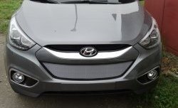 2 199 р. Сетка на бампер Russtal (хром) Hyundai IX35 LM дорестайлинг (2009-2013)  с доставкой в г. Чебоксары. Увеличить фотографию 6