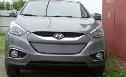 2 199 р. Сетка на бампер Russtal (хром) Hyundai IX35 LM дорестайлинг (2009-2013)  с доставкой в г. Чебоксары. Увеличить фотографию 7