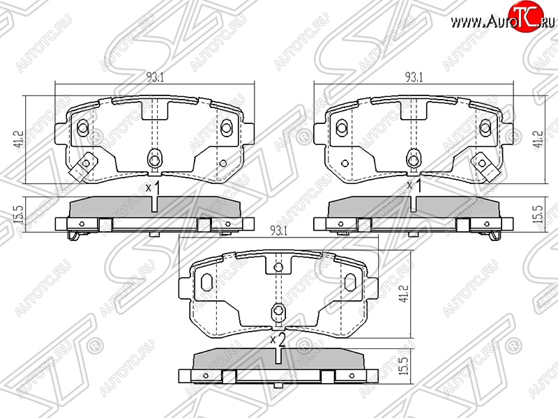 599 р. Колодки тормозные задние SAT Hyundai Tucson LM (2010-2017)  с доставкой в г. Чебоксары