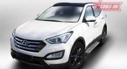 9 674 р. Пороги из алюминиевого профиля Souz-96  Hyundai Santa Fe  DM (2012-2016) дорестайлинг  с доставкой в г. Чебоксары. Увеличить фотографию 2