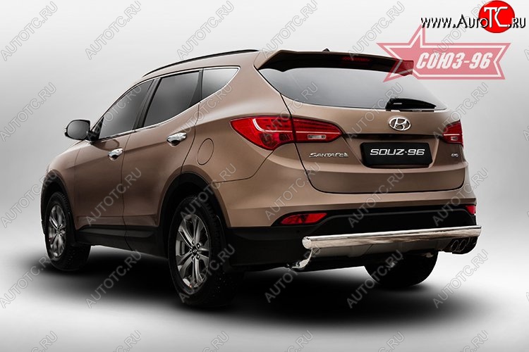 12 419 р. Овальная защита заднего бампера диаметром 75х42 мм Souz-96  Hyundai Santa Fe  DM (2012-2016) дорестайлинг  с доставкой в г. Чебоксары