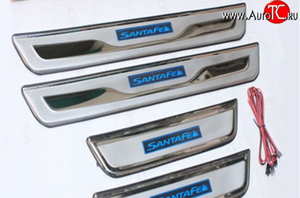 1 699 р. Накладки на порожки автомобиля M-VRS Hyundai Santa Fe CM рестайлинг (2009-2012)  с доставкой в г. Чебоксары