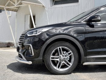 15 299 р. Одинарная защита переднего бампера диаметром 63 мм SLITKOFF  Hyundai Grand Santa Fe  1 DM (2016-2018) рестайлинг  с доставкой в г. Чебоксары. Увеличить фотографию 2