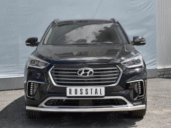 15 299 р. Одинарная защита переднего бампера диаметром 63 мм SLITKOFF  Hyundai Grand Santa Fe  1 DM (2016-2018) рестайлинг  с доставкой в г. Чебоксары. Увеличить фотографию 3