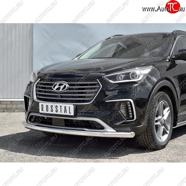 15 299 р. Одинарная защита переднего бампера диаметром 63 мм SLITKOFF  Hyundai Grand Santa Fe  1 DM (2016-2018) рестайлинг  с доставкой в г. Чебоксары