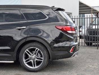 12 549 р. Одинарная защита заднего бампера из трубы d42 мм SLITKOFF  Hyundai Grand Santa Fe  1 DM (2016-2018) рестайлинг  с доставкой в г. Чебоксары. Увеличить фотографию 3