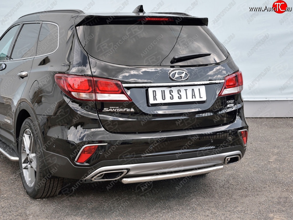 12 549 р. Одинарная защита заднего бампера из трубы d42 мм SLITKOFF  Hyundai Grand Santa Fe  1 DM (2016-2018) рестайлинг  с доставкой в г. Чебоксары