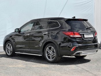 13 199 р. Одинарная защита заднего бампера из трубы d63 мм SLITKOFF  Hyundai Grand Santa Fe  1 DM (2016-2018) рестайлинг  с доставкой в г. Чебоксары. Увеличить фотографию 3