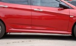 4 789 р. Пороги накладки Sport v2 KIA Rio 3 QB хэтчбек 5 дв. рестайлинг (2015-2017) (Неокрашенные)  с доставкой в г. Чебоксары. Увеличить фотографию 2