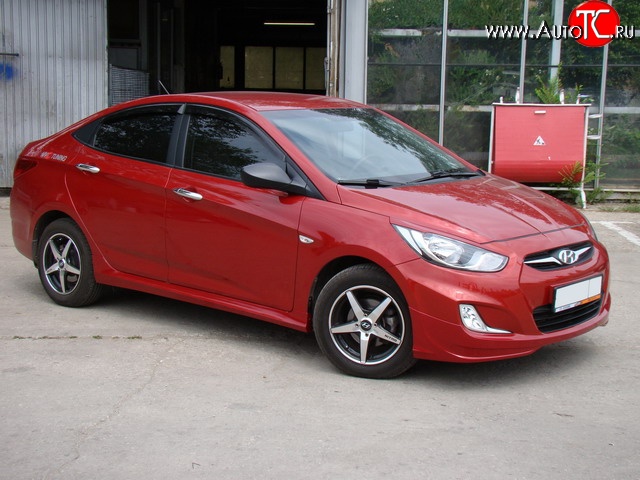 4 789 р. Пороги накладки Sport v2 KIA Rio 3 QB хэтчбек 5 дв. рестайлинг (2015-2017) (Неокрашенные)  с доставкой в г. Чебоксары