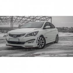 1 499 р. Реснички на фары HS1  Hyundai Solaris  RBr (2010-2014) седан дорестайлинг, хэтчбэк дорестайлинг (Неокрашенные)  с доставкой в г. Чебоксары. Увеличить фотографию 4