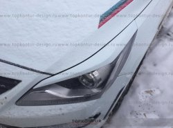 1 499 р. Реснички на фары HS1  Hyundai Solaris  RBr (2010-2014) седан дорестайлинг, хэтчбэк дорестайлинг (Неокрашенные)  с доставкой в г. Чебоксары. Увеличить фотографию 6