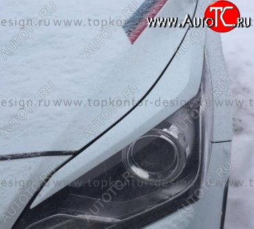 1 499 р. Реснички на фары HS1  Hyundai Solaris  RBr (2010-2014) седан дорестайлинг, хэтчбэк дорестайлинг (Неокрашенные)  с доставкой в г. Чебоксары