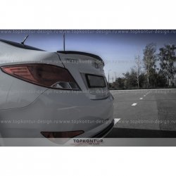 4 499 р. Лип спойлер HS1 Hyundai Solaris RBr седан рестайлинг (2014-2017) (Неокрашенный)  с доставкой в г. Чебоксары. Увеличить фотографию 3