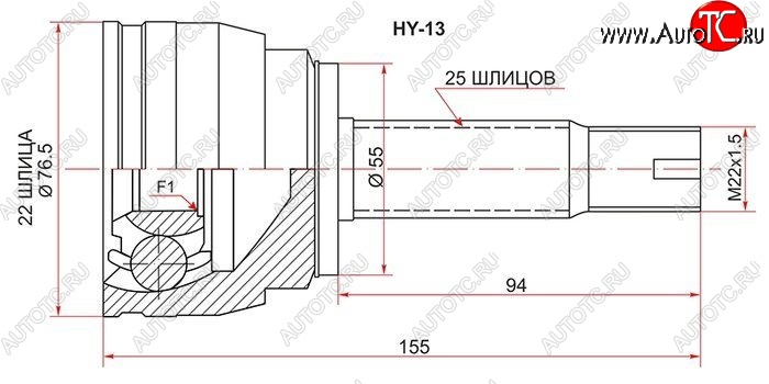 1 499 р. ШРУС (Россия) SAT (наружный) Hyundai Solaris RBr седан дорестайлинг (2010-2014)  с доставкой в г. Чебоксары