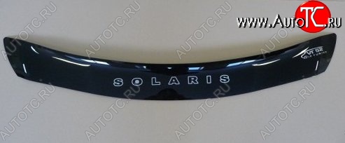 999 р. Дефлектор капота Russtal (короткий) Hyundai Solaris RBr седан рестайлинг (2014-2017)  с доставкой в г. Чебоксары