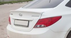 2 899 р. Лип спойлер Кураж средний Hyundai Solaris RBr седан рестайлинг (2014-2017) (Неокрашенный)  с доставкой в г. Чебоксары. Увеличить фотографию 2