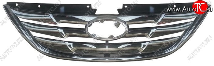 2 679 р. Решётка радиатора SAT (хром) Hyundai Sonata YF (2009-2014) (Неокрашенная)  с доставкой в г. Чебоксары