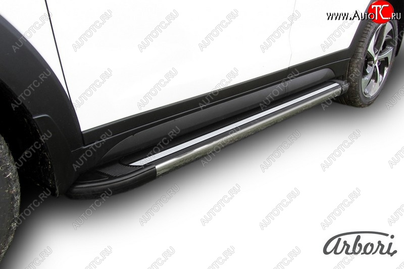 12 509 р. Порожки для ног Arbori Luxe Black  Hyundai Tucson  TL (2015-2018) дорестайлинг  с доставкой в г. Чебоксары
