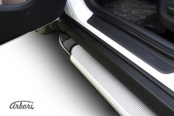10 979 р. Порожки для ног Arbori Optima Silver  Hyundai Tucson  TL (2015-2018) дорестайлинг  с доставкой в г. Чебоксары. Увеличить фотографию 2