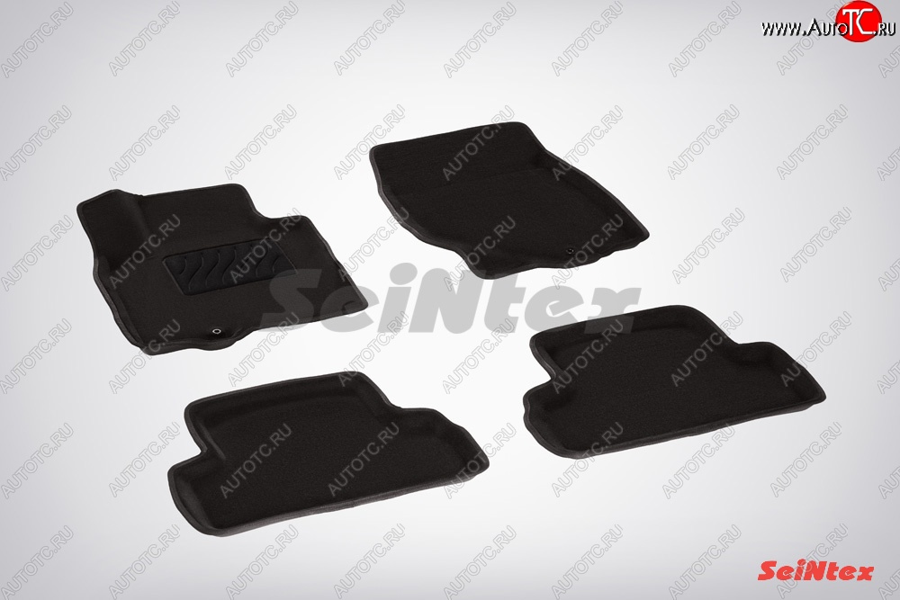 5 899 р. Износостойкие коврики в салон SeiNtex Premium 3D 4 шт. (ворсовые, черные) INFINITI EX35 J50 (2007-2013)  с доставкой в г. Чебоксары