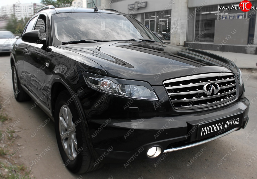 1 089 р. Реснички на фары RA INFINITI FX35 S50 дорестайлинг (2002-2005) (Неокрашенные)  с доставкой в г. Чебоксары