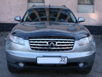 3 069 р. Дефлектор капота SIM INFINITI FX35 S50 дорестайлинг (2002-2005)  с доставкой в г. Чебоксары. Увеличить фотографию 2