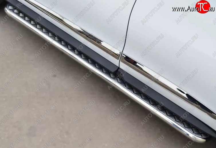 24 649 р. Широкая защита порогов с трубой диаметром 42 мм (гибрид) SLITKOFF  INFINITI JX35 (2012-2014)  с доставкой в г. Чебоксары