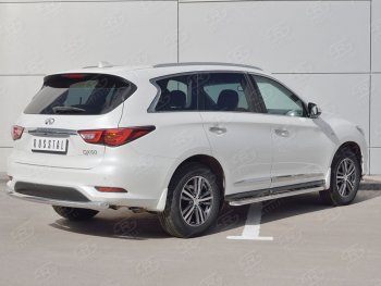 Одинарная защита заднего бампера из трубы d63 мм SLITKOFF INFINITI QX60  L50 (2016-2021) рестайлинг