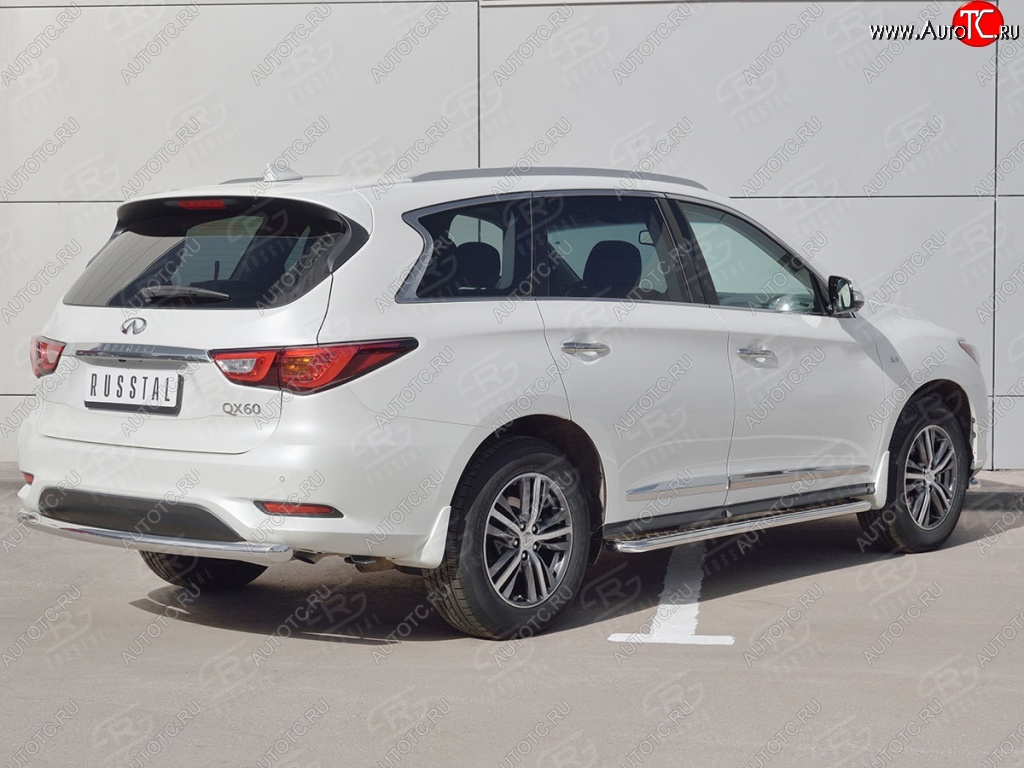 17 649 р. Одинарная защита заднего бампера из трубы d63 мм SLITKOFF  INFINITI QX60  L50 (2016-2021) рестайлинг  с доставкой в г. Чебоксары