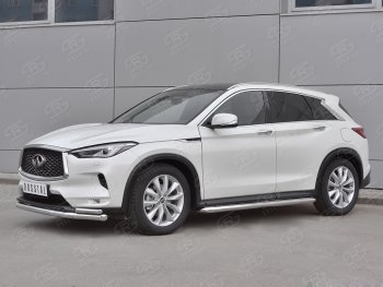 21 749 р. Защита переднего бампера (2 трубы Ø63 и 42 мм, нержавейка) SLITKOFF  INFINITI Qx50  J55 (2017-2022)  с доставкой в г. Чебоксары. Увеличить фотографию 3