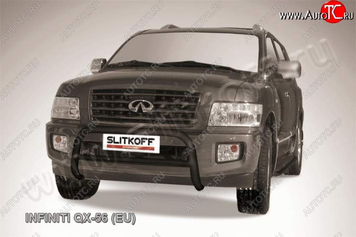 33 899 р. Кенгурятник d76 Slitkoff (низкий)  INFINITI QX56  JA60 (2004-2010) дорестайлинг, рестайлинг (Цвет: серебристый)  с доставкой в г. Чебоксары