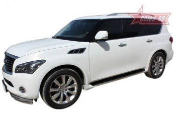 Накладки на торцы штатных порогов Souz96 (нержавеющая сталь) INFINITI QX56  Z62 (2010-2013)