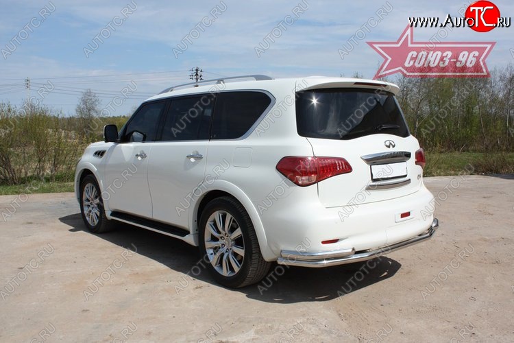 19 439 р. Двойная защита заднего бампера Souz-96 (d60/60)  INFINITI QX56  Z62 (2010-2013)  с доставкой в г. Чебоксары
