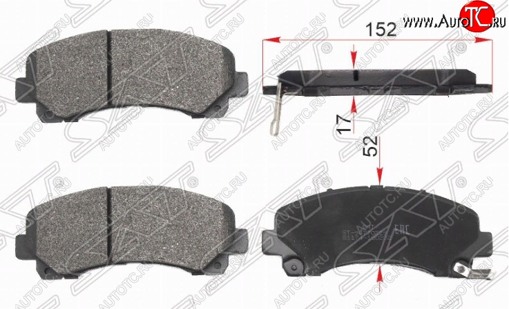 1 259 р. Комплект тормозных колодок для SAT (152*17*52 мм) Chevrolet Trailblazer GM800 дорестайлинг (2012-2016)  с доставкой в г. Чебоксары