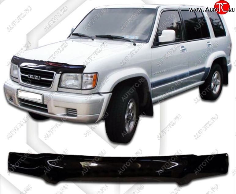 2 199 р. Дефлектор капота CA-Plastic Isuzu Trooper (1991-2002) (Classic черный, Без надписи)  с доставкой в г. Чебоксары