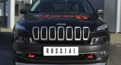 Одинарная защита переднего бампера (Trailhawk 63 мм) SLITKOFF Jeep Cherokee  KL (2014-2017) дорестайлинг