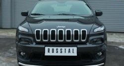 14 549 р. Одинарная защита переднего бампера из трубы диаметром 42 мм SLITKOFF  Jeep Cherokee  KL (2014-2017) дорестайлинг  с доставкой в г. Чебоксары. Увеличить фотографию 2