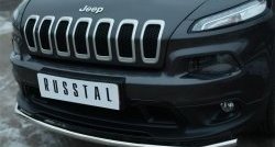 14 549 р. Одинарная защита переднего бампера из трубы диаметром 42 мм SLITKOFF  Jeep Cherokee  KL (2014-2017) дорестайлинг  с доставкой в г. Чебоксары. Увеличить фотографию 4