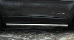 9 999 р. Защита порогов из круглой трубы диаметром 63 мм SLITKOFF  Jeep Cherokee  KL (2014-2017) дорестайлинг  с доставкой в г. Чебоксары. Увеличить фотографию 4